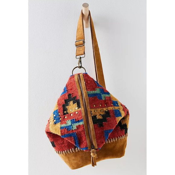 Free People Handbags - Free People Multicolor Southwestern Pattern Suede Strap Shoulder Bag